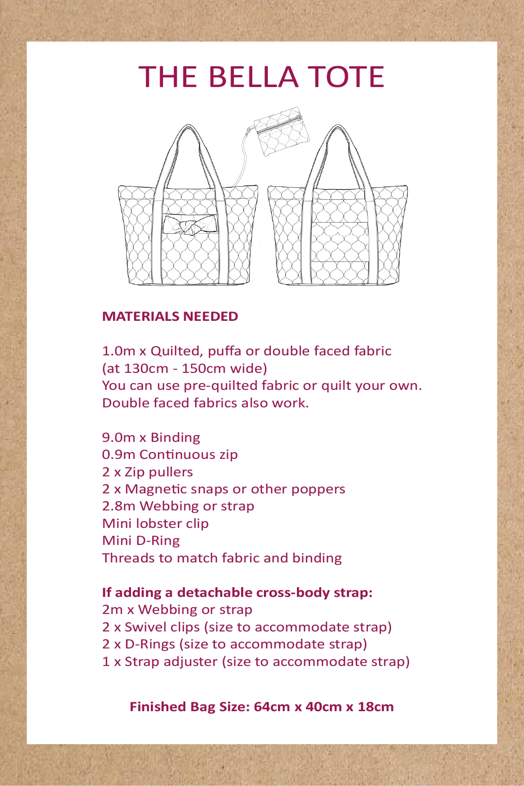 Flying Bobbins Bella Quilted Tote Bag Pattern &amp; Tutorial-Sewing Pattern-Flying Bobbins Haberdashery