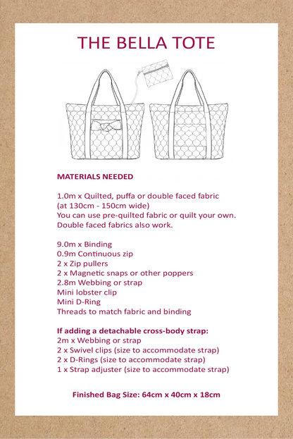 Flying Bobbins Bella Quilted Tote Bag Pattern &amp; Tutorial-Sewing Pattern-Flying Bobbins Haberdashery