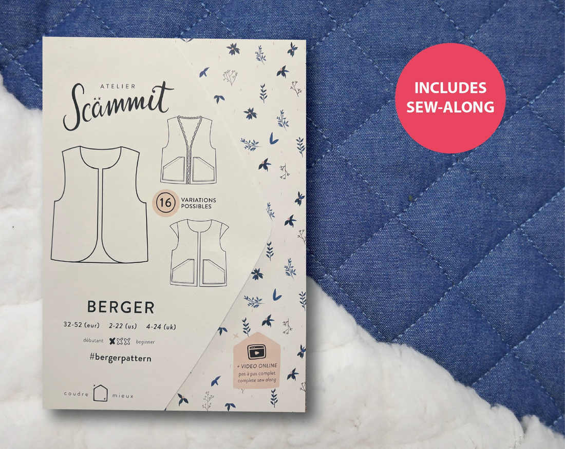 Berger Gilet Kit - Quilted Denim-Sewing Kit-Flying Bobbins Haberdashery