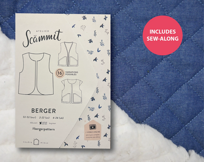 Berger Gilet Kit - Quilted Denim-Sewing Kit-Flying Bobbins Haberdashery