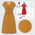 Bronte Dress Kit - Viscose Linen in Ochre-Sewing Kit-Flying Bobbins Haberdashery