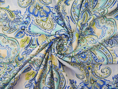 Kielo Wrap Dress Kit - Paisley in Peacock-Sewing Kit-Flying Bobbins Haberdashery