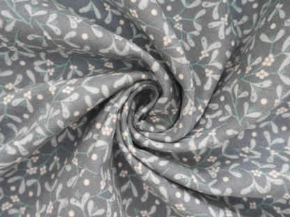 Lewis &amp; Irene Mistletoe Flannel, Dark Grey Blue £15.80 p/m-Viscose-Flying Bobbins Haberdashery