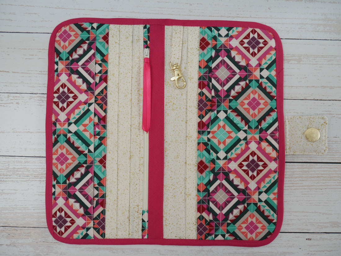 Travel Wallet - Geometric-Sewing Kit-Flying Bobbins Haberdashery