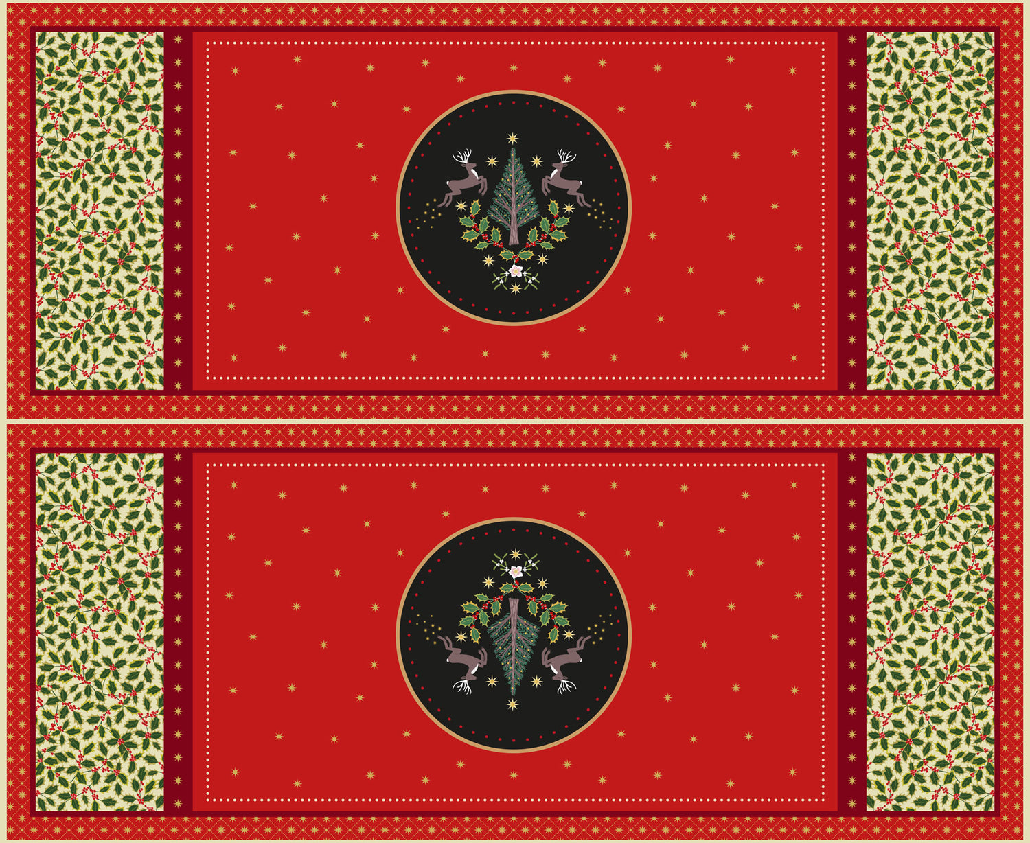 Yuletide Runner Panel-Flying Bobbins Haberdashery