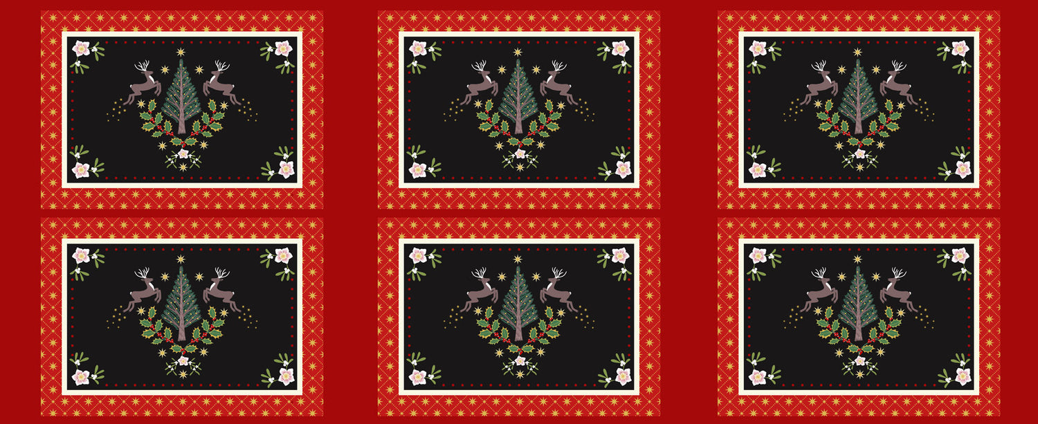 Yuletide Placemat Panel-Flying Bobbins Haberdashery