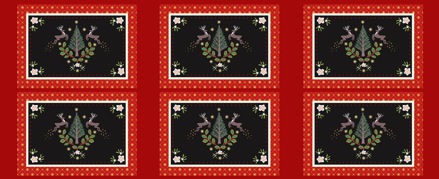 Yuletide Placemat Panel-Flying Bobbins Haberdashery