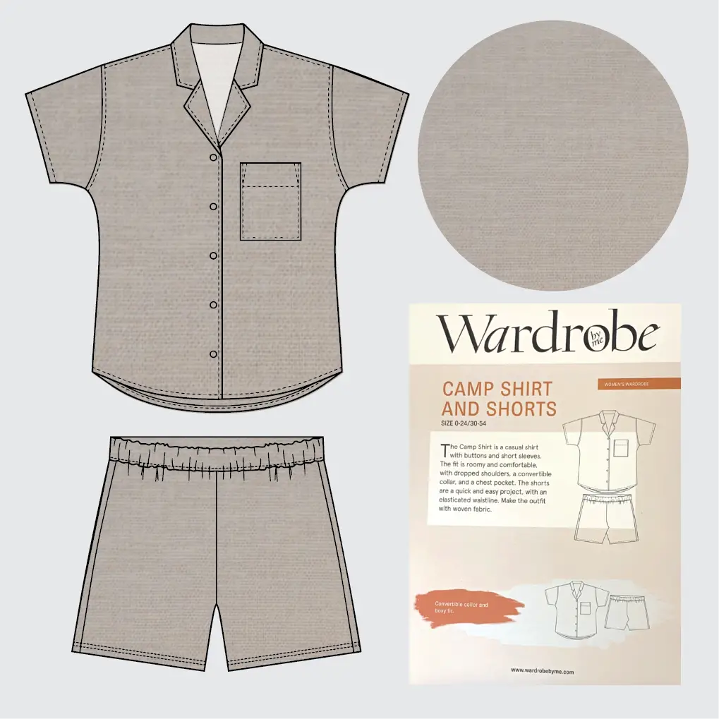 Camp Shirt Kit - Province Linen Blend in Shell-Sewing Kit-Flying Bobbins Haberdashery