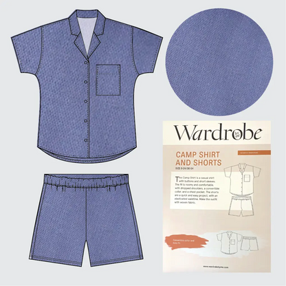 Camp Shirt Kit - Province Linen Blend in Cornflower-Sewing Kit-Flying Bobbins Haberdashery