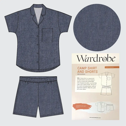 Camp Shirt Kit - Cotton Chambray in Indigo-Sewing Kit-Flying Bobbins Haberdashery