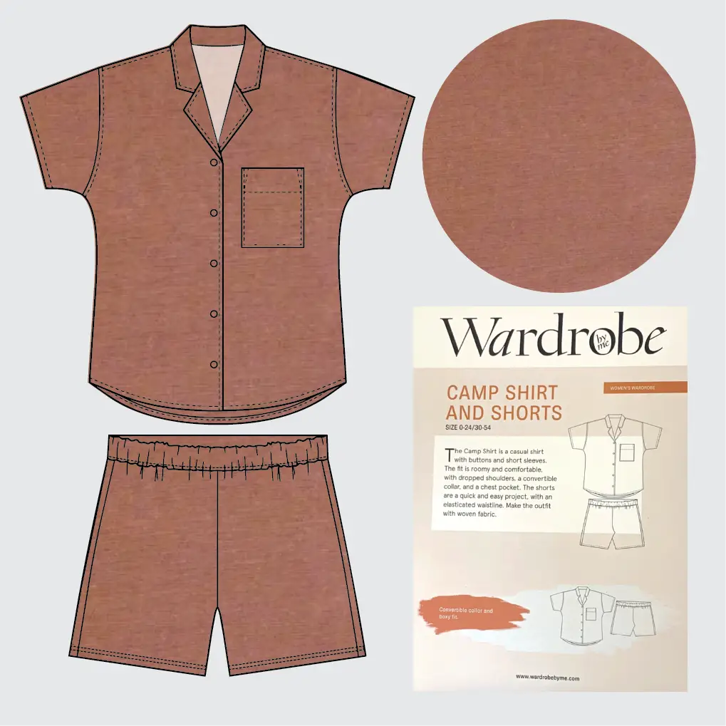 Camp Shirt Kit - Province Linen Blend in Rose-Sewing Kit-Flying Bobbins Haberdashery