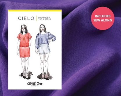 Cielo Dress Kit - Samba Crepe in Violet-Sewing Kit-Flying Bobbins Haberdashery
