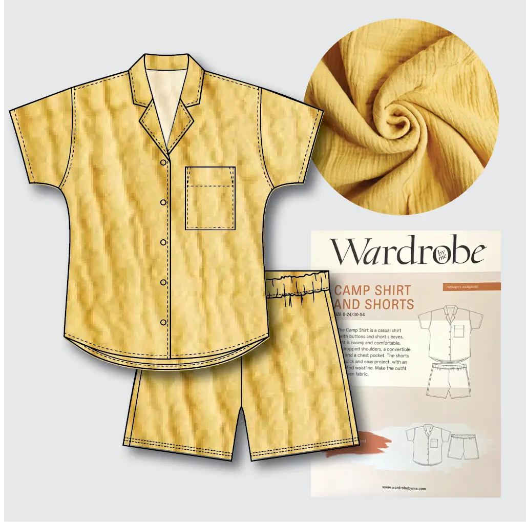 Camp Set Kit - Cotton Double Gauze in Sunshine-Sewing Kit-Flying Bobbins Haberdashery