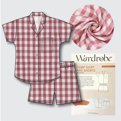 Camp Shirt Kit - Cotton Gingham in Pink