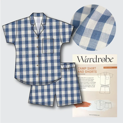 Camp Shirt Kit - Cotton Gingham in Blue