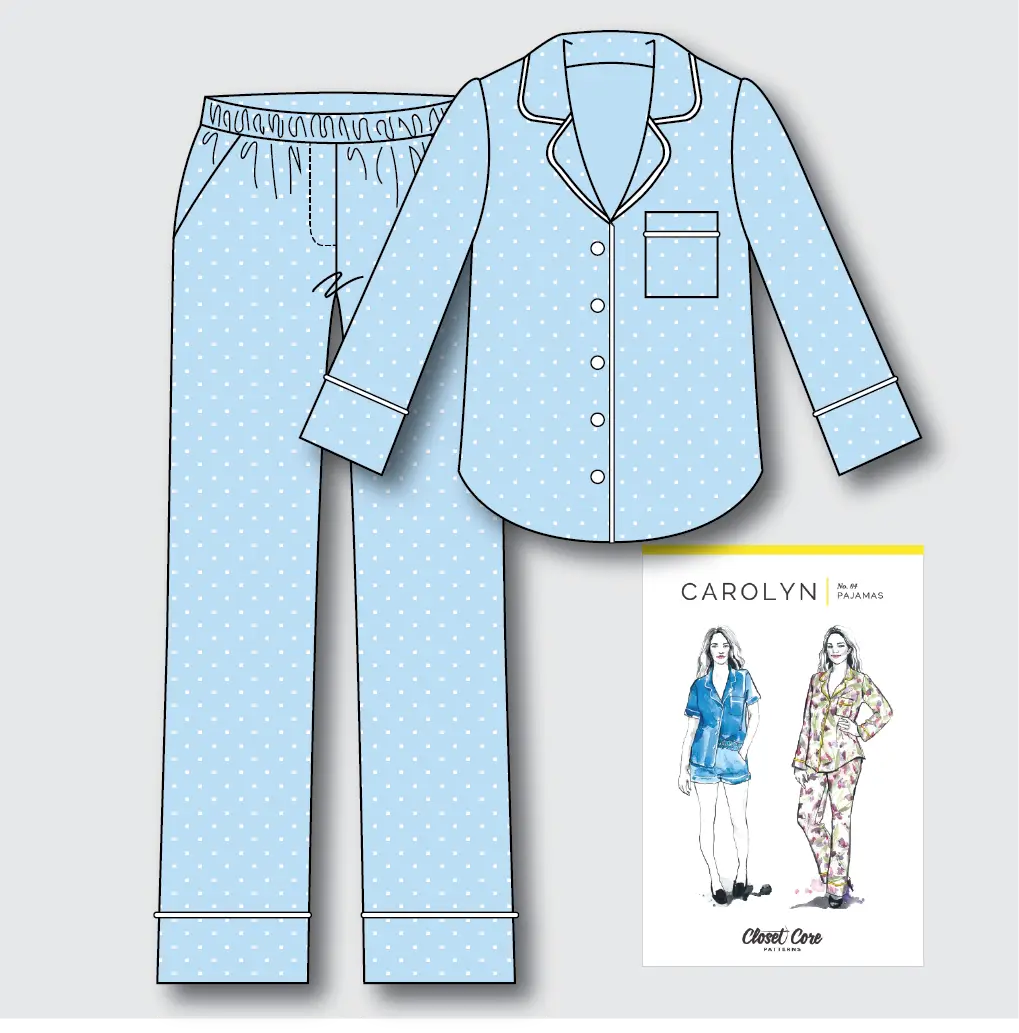 Carolyn Pyjamas Kit - Sky Spot Cotton