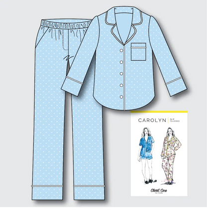 Carolyn Pyjamas Kit - Sky Spot Cotton