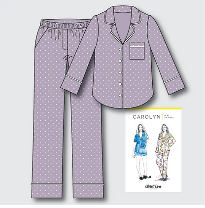 Carolyn Pyjamas Kit - Lilac Spot Cotton