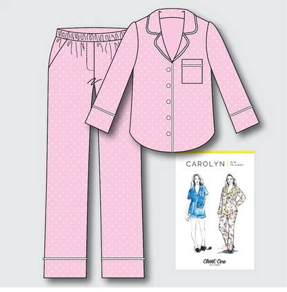 Carolyn Pyjamas Kit - Pink Spot Cotton