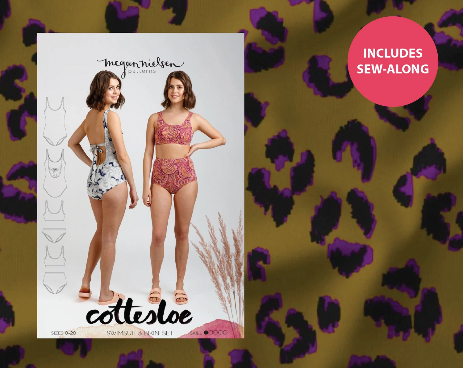Cottesloe Swimsuit Kit - Fauve UV40 Swim Jersey-Sewing Kit-Flying Bobbins Haberdashery
