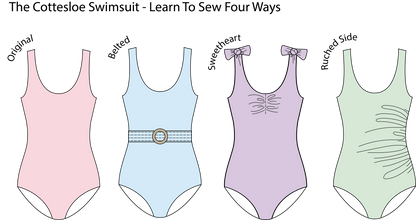 Cottesloe Swimsuit Kit - Red Swim Jersey-Sewing Kit-Flying Bobbins Haberdashery