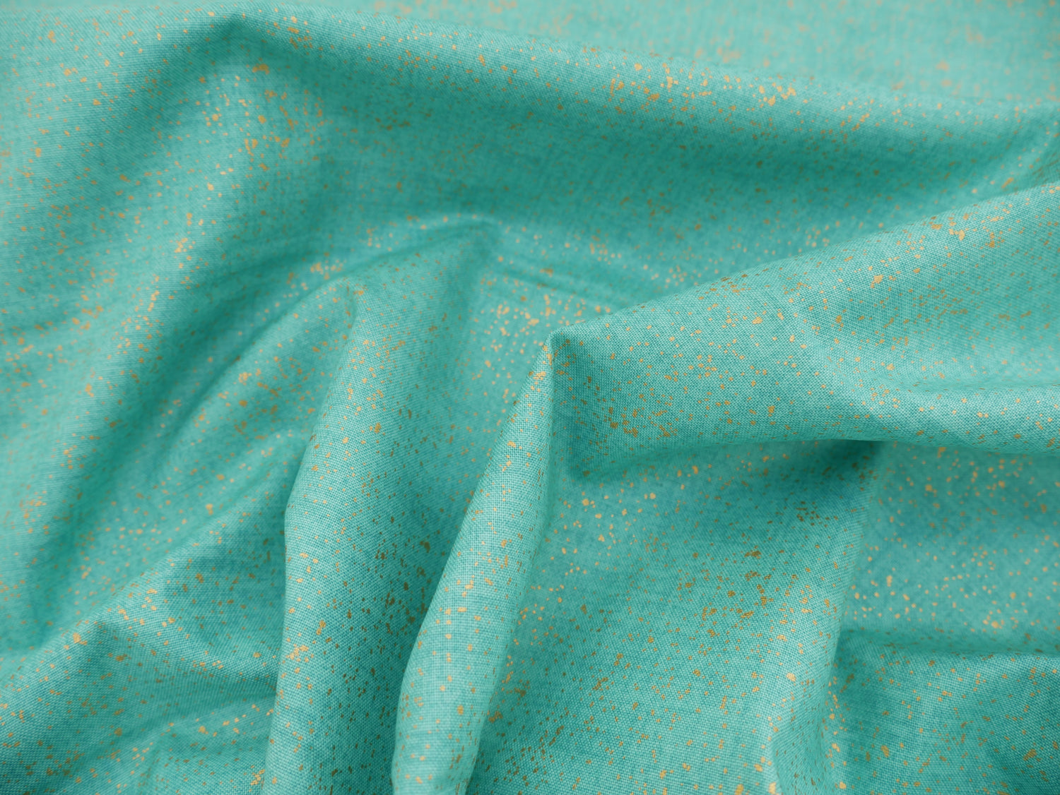 Metallic Linen Texture Print Cotton in Turquiose, £14.00 pm-Cotton-Flying Bobbins Haberdashery