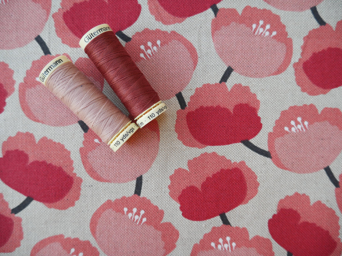 Nordic Peony Linen-Look Canvas, £16.50 p/m-Cotton-Flying Bobbins Haberdashery