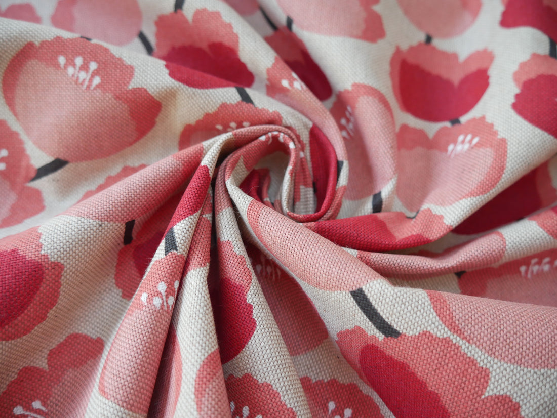 Nordic Peony Linen-Look Canvas, £16.50 p/m-Cotton-Flying Bobbins Haberdashery