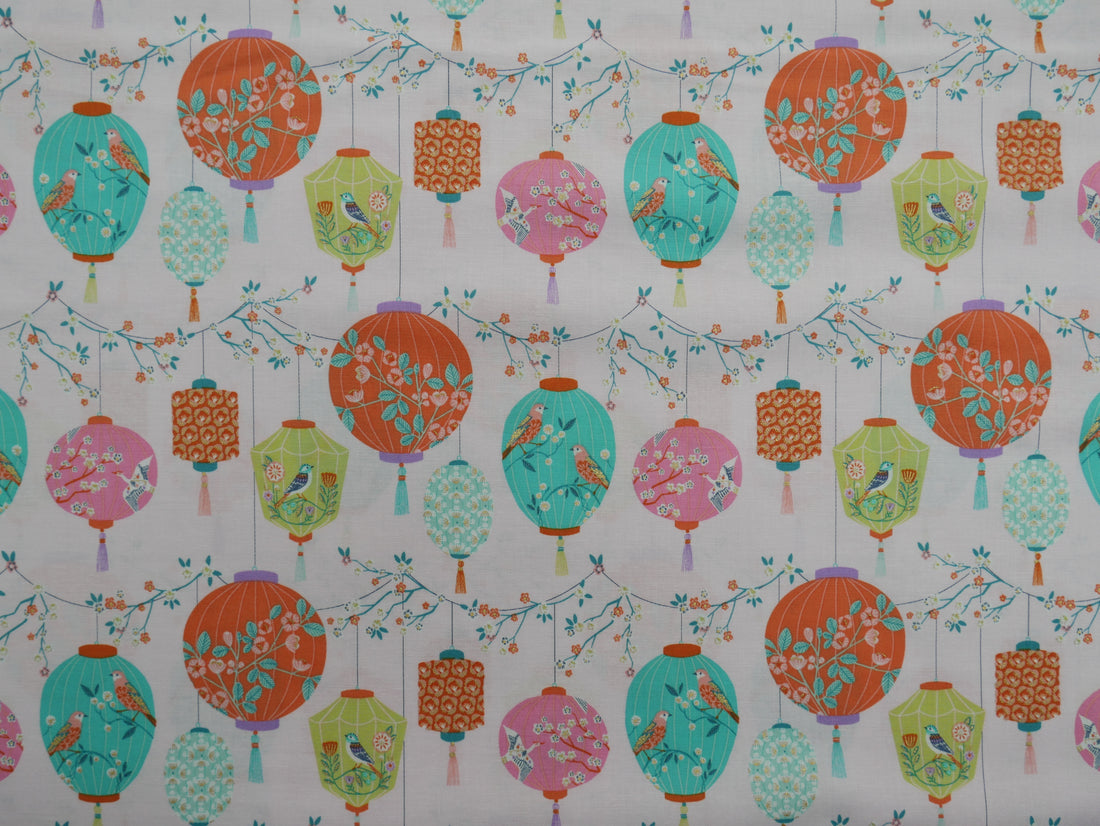 Blossom Days by Dashwood Studios, Lanterns in Pink, £14.20 pm-Cotton-Flying Bobbins Haberdashery