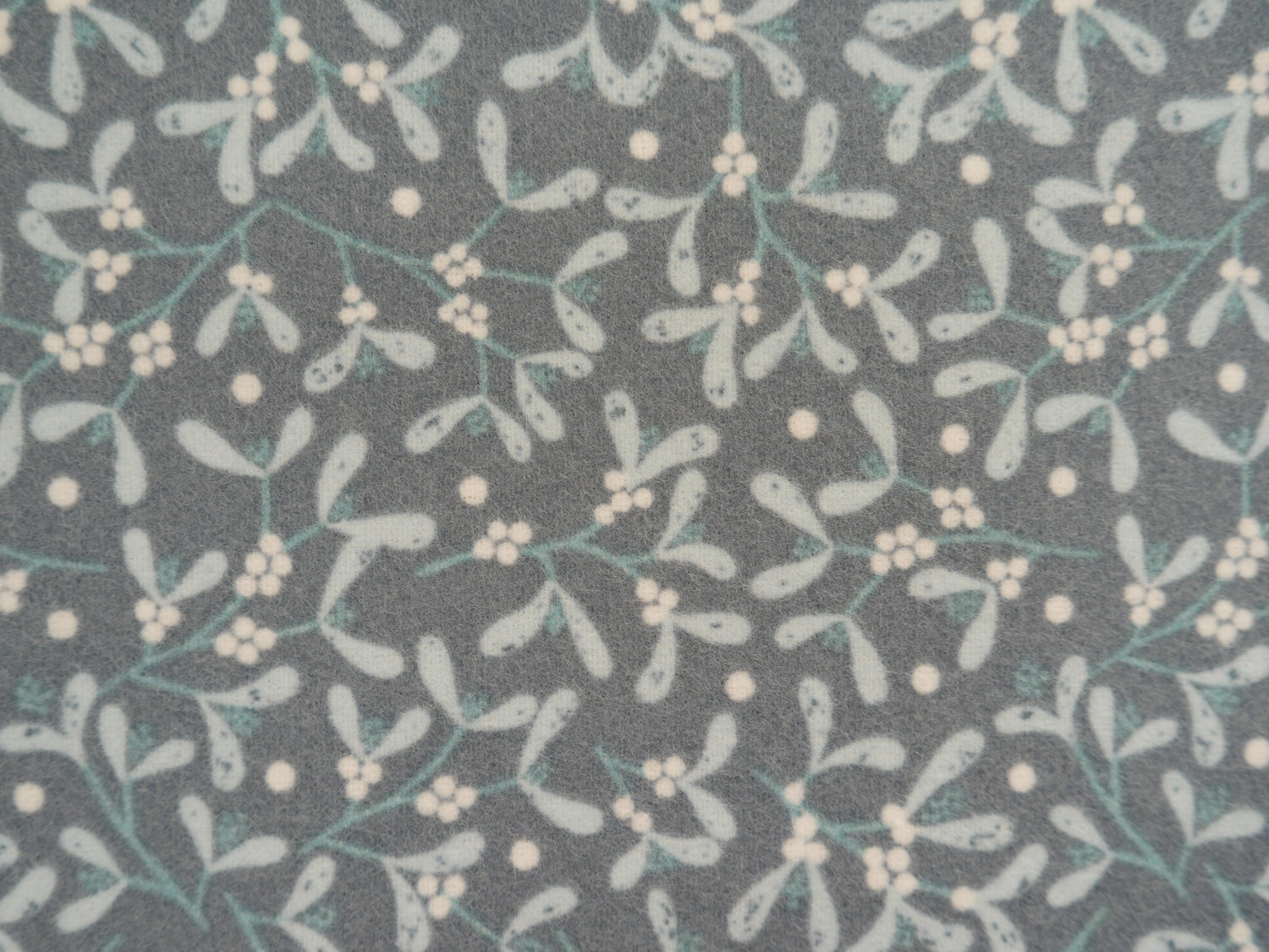 Lewis &amp; Irene Mistletoe Flannel, Dark Grey Blue £15.80 p/m-Viscose-Flying Bobbins Haberdashery