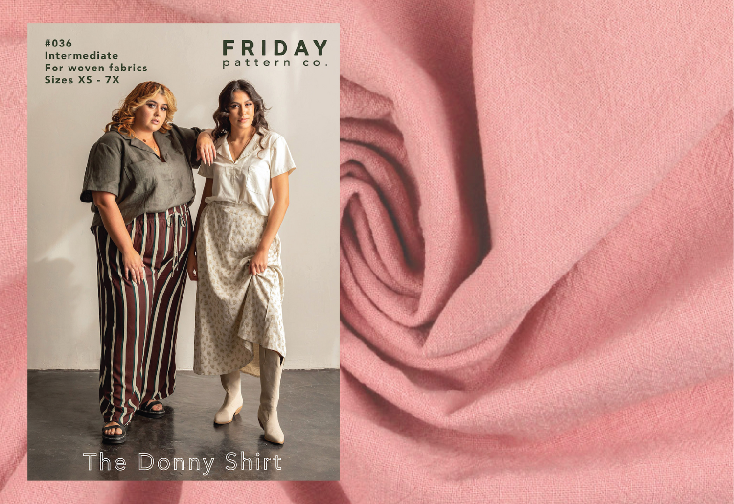 Donny Shirt Kit - Vintage Cotton in Rose-Sewing Kit-Flying Bobbins Haberdashery