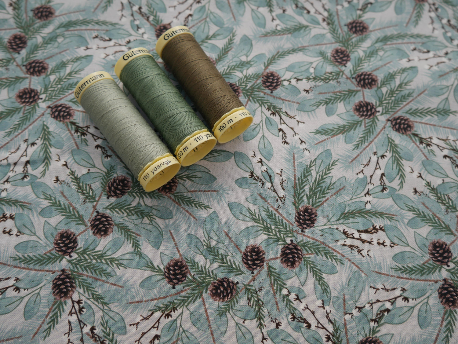 Welcome Home Christmas Pine Cones in Ferm by Victoria Louise Design, £10 p/m-Cotton-Flying Bobbins Haberdashery