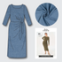 Estelle Dress Kit - Blue Marl-Sewing Kit-Flying Bobbins Haberdashery