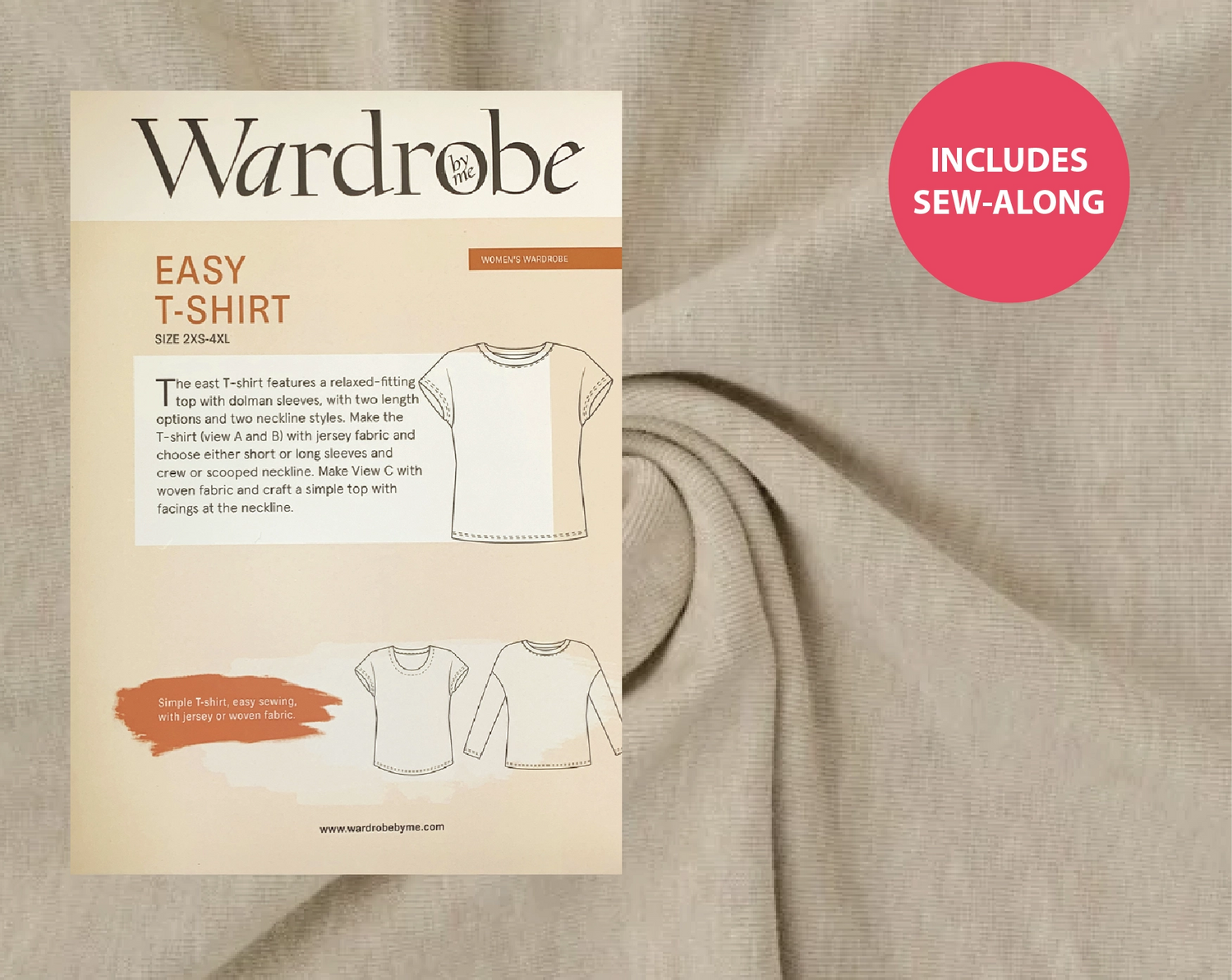 Easy T-Shirt Kit - Angora Touch in Oatmeal-Sewing Kit-Flying Bobbins Haberdashery