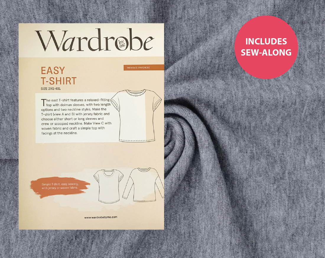 Easy T-Shirt Kit - Angora Touch in Washed Blue-Sewing Kit-Flying Bobbins Haberdashery