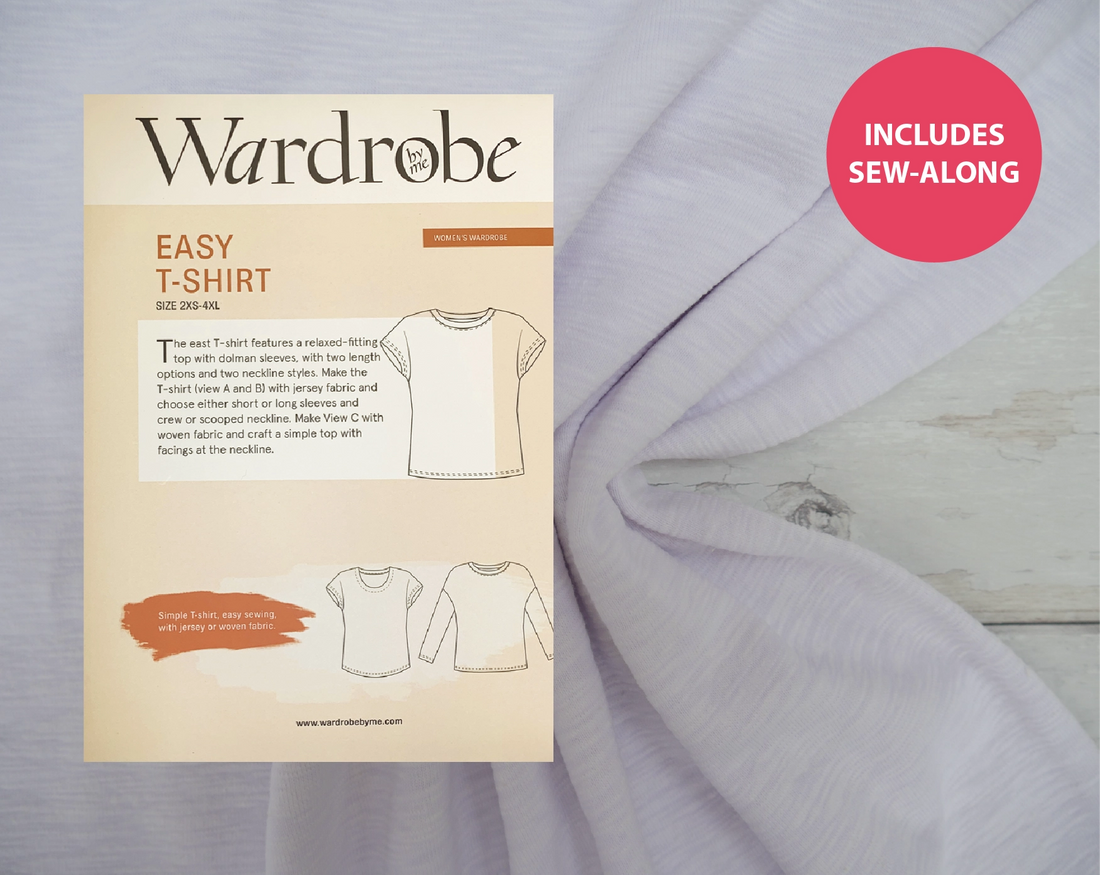 Easy T-Shirt Kit - Henley Slub Jersey in White-Sewing Kit-Flying Bobbins Haberdashery