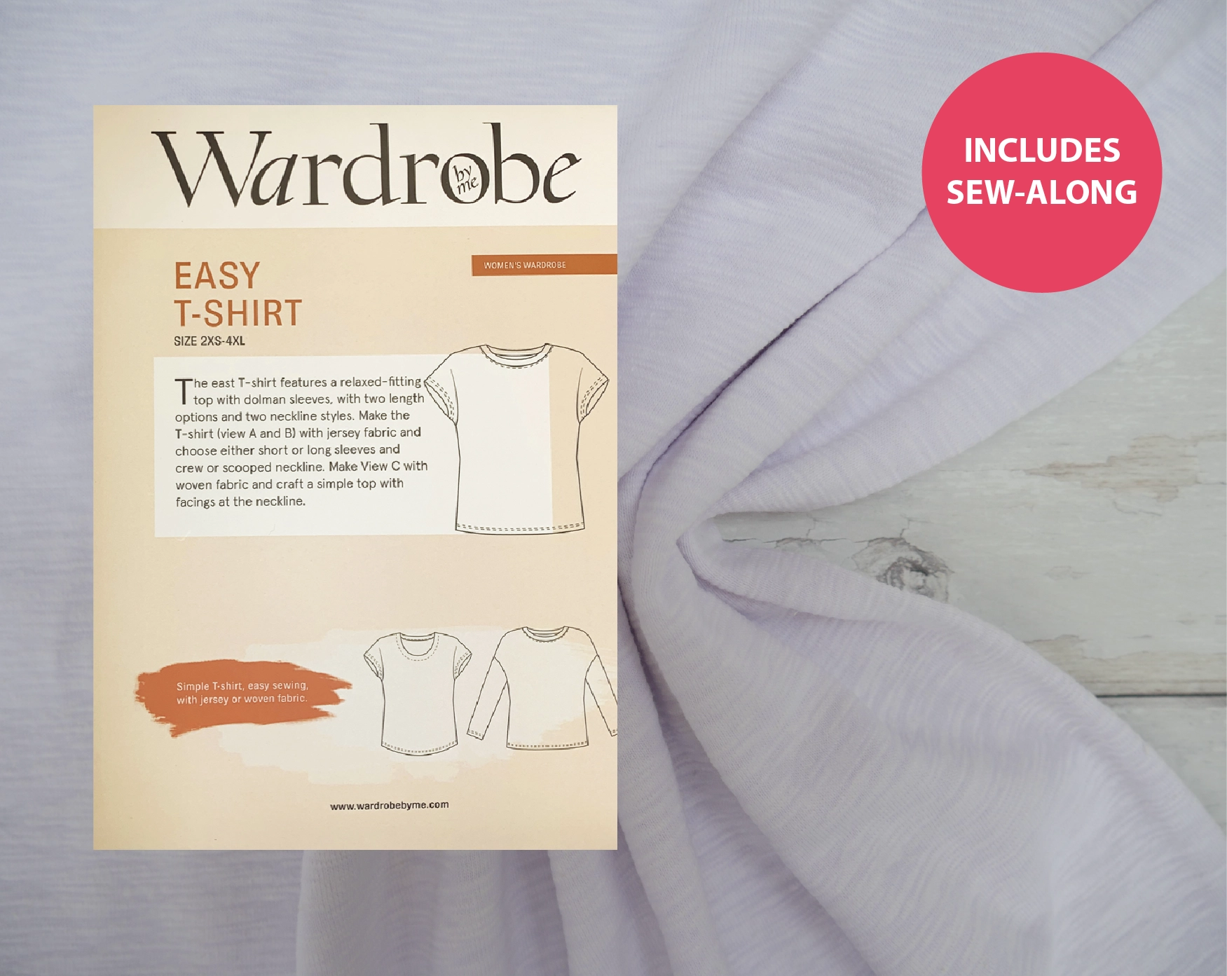 Easy T-Shirt Kit - Henley Slub Jersey in White-Sewing Kit-Flying Bobbins Haberdashery