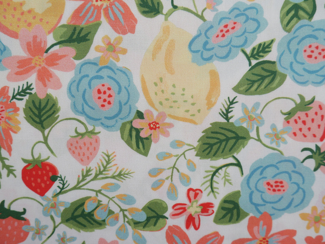 Fruits &amp; Flowers Printed Cotton, £12 p/m-Cotton-Flying Bobbins Haberdashery