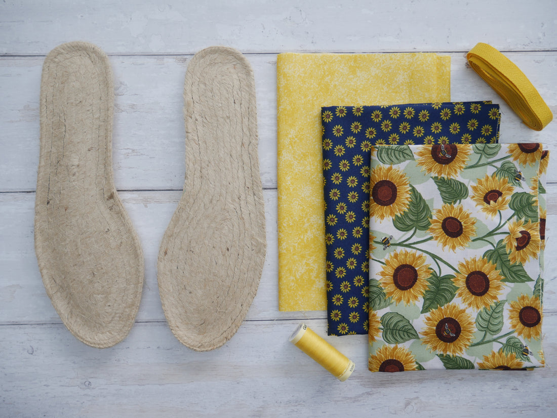 Espadrilles Kit - Sunflowers-Flying Bobbins Haberdashery