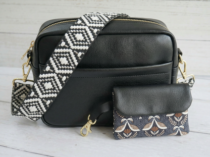 Amber Cross-Body Bag Making Kit - Leatherette in Black-Sewing Kit-Flying Bobbins Haberdashery