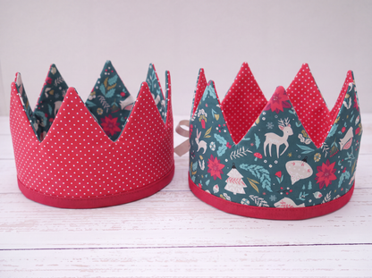 Reversible Fabric Crowns Kit - Festive Forest