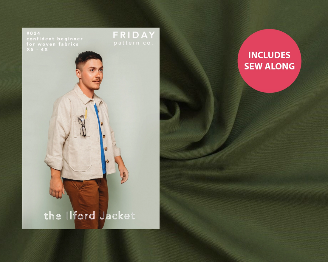 Ilford Unisex Jacket Kit - Cambridge Twill in Hunter Green-Sewing Kit-Flying Bobbins Haberdashery