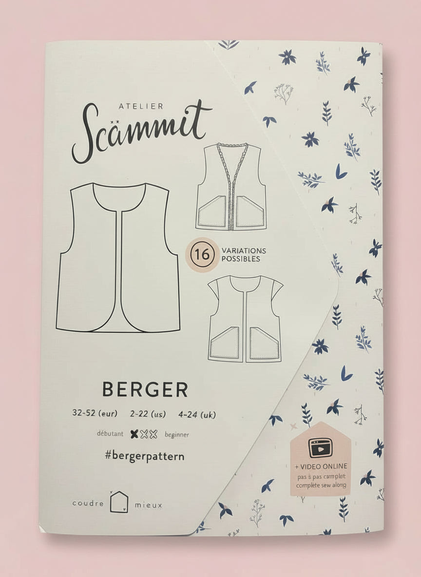 Atelier Scammit, Berger Gilet-Pattern-Flying Bobbins Haberdashery