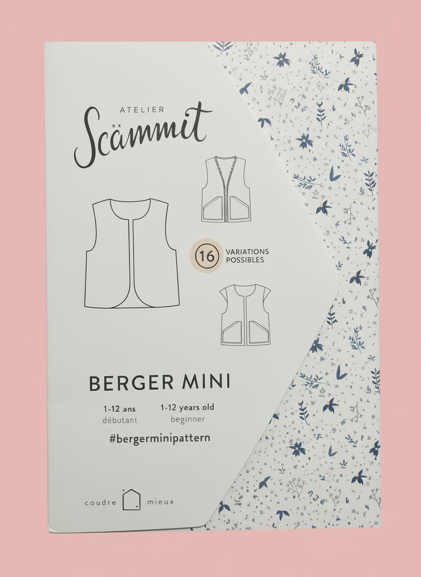 Atelier Scammit, Berger Gilet MINI-Pattern-Flying Bobbins Haberdashery