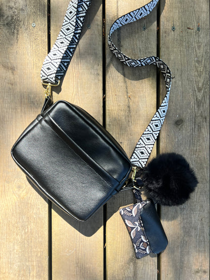 Amber Cross-Body Bag Making Kit - Black-Sewing Kit-Flying Bobbins Haberdashery