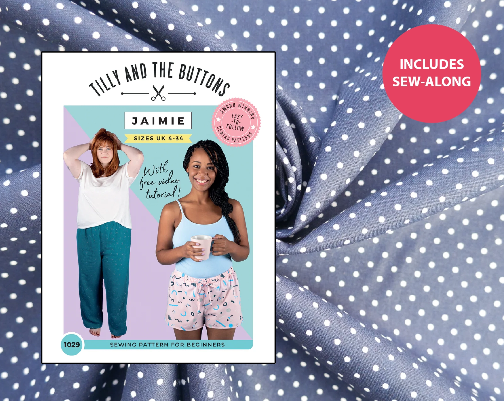 Jaimie PJs Kit - Pin Spot in Navy-Sewing Kit-Flying Bobbins Haberdashery