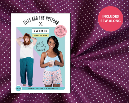 Jaimie PJs Kit - Pin Spot in Purple-Sewing Kit-Flying Bobbins Haberdashery