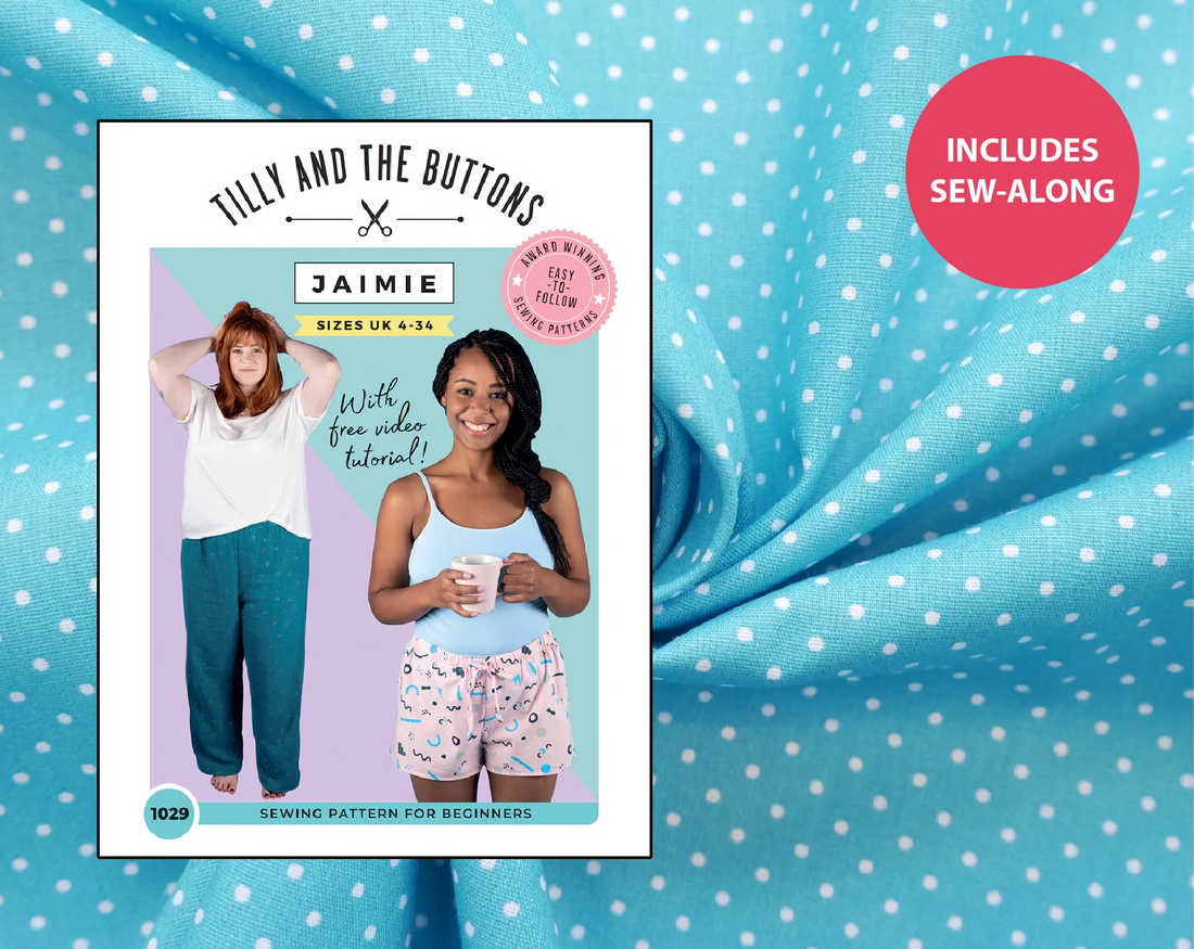 Jaimie PJs Kit - Pin Spot in Turquoise-Sewing Kit-Flying Bobbins Haberdashery