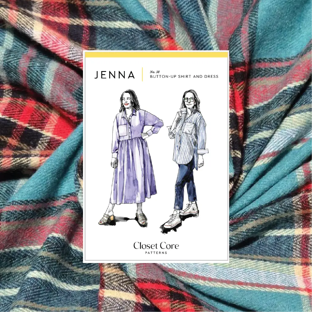 Jenna Checked Shirt Kit - Georgian Bay Japanese Cotton Brushed Twill by Lady McElroy