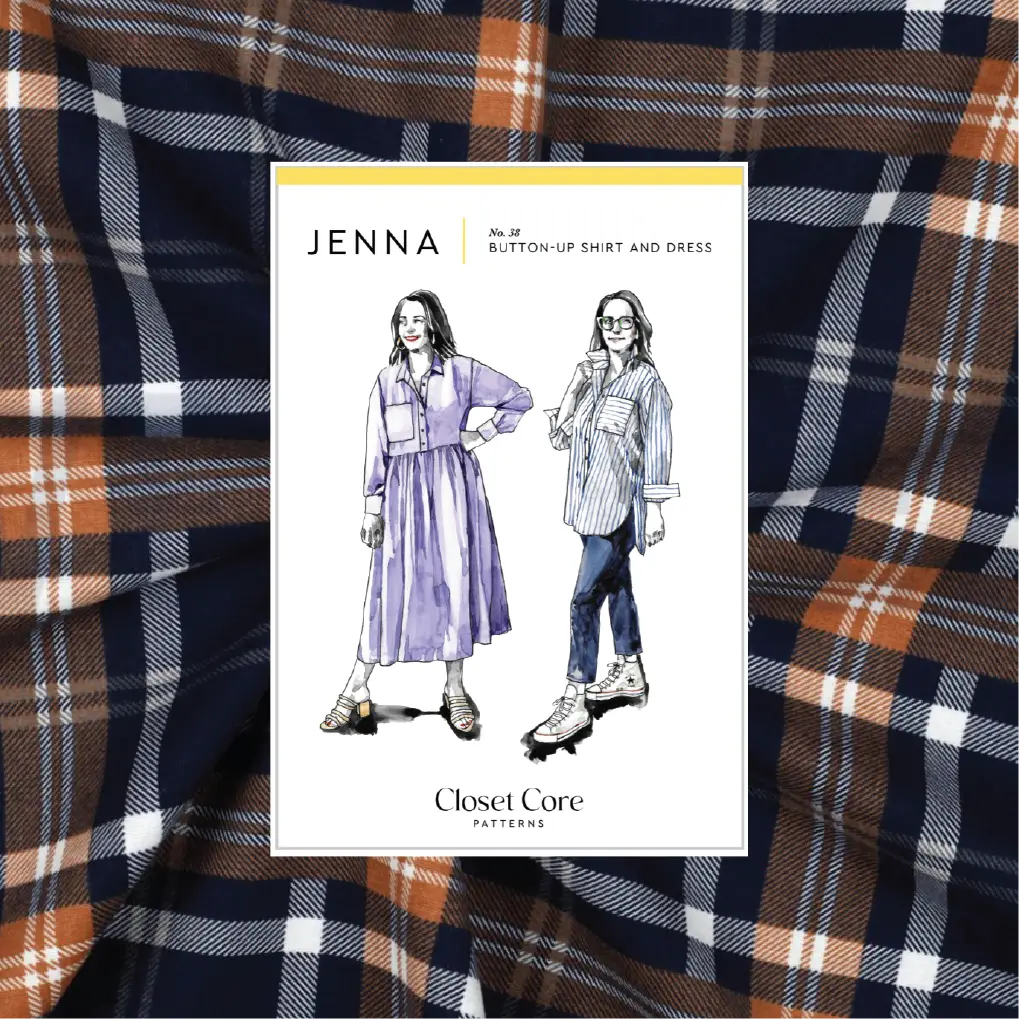 Jenna Checked Shirt Kit - Flannel Plaid in Navy